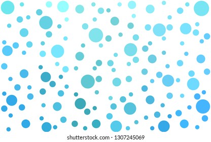 Light Blue, Green vector  backdrop with dots. Blurred decorative design in abstract style with bubbles. Pattern for textures of wallpapers.
