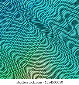Light Blue, Green vector backdrop with curves. Gradient illustration in simple style with bows. Best design for your posters, banners.