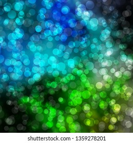 Light Blue, Green vector backdrop with circles. Abstract illustration with colorful spots in nature style. Pattern for booklets, leaflets.