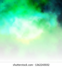 Light Blue, Green vector backdrop with cumulus. Shining illustration with abstract gradient clouds. Beautiful layout for uidesign.