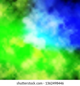 Light Blue, Green vector backdrop with cumulus. Gradient illustration with colorful sky, clouds. Pattern for your booklets, leaflets.
