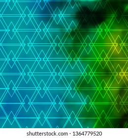 Light Blue, Green vector backdrop with lines, triangles. Illustration with colorful gradient triangles. Pattern for booklets, leaflets