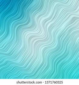 Light Blue, Green vector backdrop with bent lines. Abstract illustration with gradient bows. Pattern for commercials, ads.