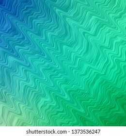 Light Blue, Green vector backdrop with circular arc. Abstract gradient illustration with wry lines. Pattern for booklets, leaflets.