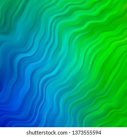 Light Blue, Green vector backdrop with bent lines. Bright sample with colorful bent lines, shapes. Template for cellphones.