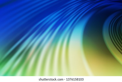 Light Blue, Green vector backdrop with curved lines. A completely new colorful illustration in simple style. A completely new design for your business.
