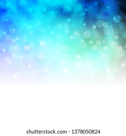 Light Blue, Green vector backdrop with circles. Abstract illustration with colorful spots in nature style. Pattern for business ads.