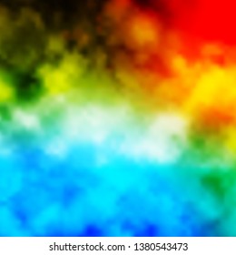 Light Blue, Green vector backdrop with cumulus. Gradient illustration with colorful sky, clouds. Colorful pattern for appdesign.