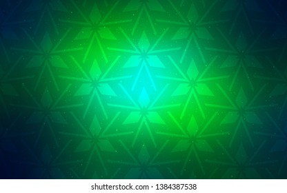 Light Blue, Green vector backdrop with lines, triangles. Abstract gradient illustration with triangles. Modern template for landing page.