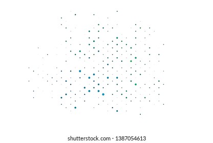 Light Blue, Green vector backdrop with dots. Blurred bubbles on abstract background with colorful gradient. Design for posters, banners.