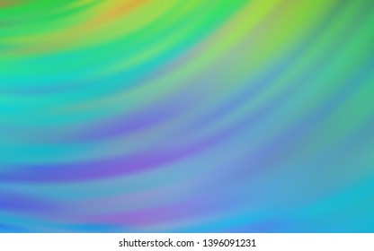 Light Blue, Green vector backdrop with curved lines. Modern gradient abstract illustration with bandy lines. A completely new design for your business.