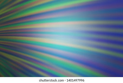 Light Blue, Green vector backdrop with curved lines. A sample with colorful lines, shapes. Pattern for your business design.