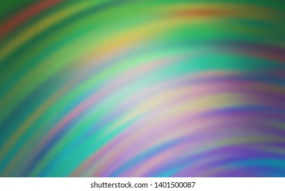 Light Blue, Green vector backdrop with curved lines. Colorful geometric sample with gradient lines.  Abstract style for your business design.