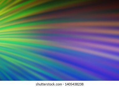 Light Blue, Green vector backdrop with bent lines. Colorful geometric sample with gradient lines.  A completely new template for your design.