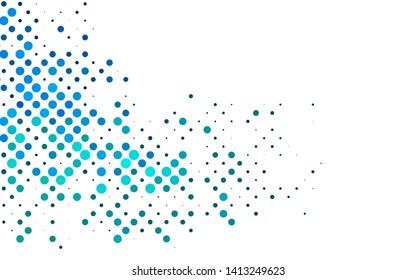 Light Blue, Green vector backdrop with dots. Glitter abstract illustration with blurred drops of rain. Pattern of water, rain drops.