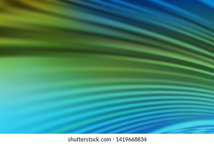 Light Blue, Green vector backdrop with bent lines. Glitter abstract illustration with wry lines. Abstract style for your business design.