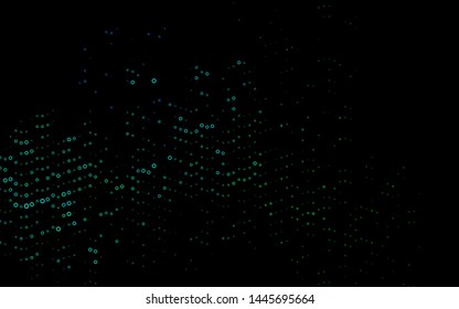 Light Blue, Green vector backdrop with dots. Glitter abstract illustration with blurred drops of rain. Design for business adverts.