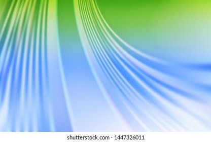 Light Blue, Green vector backdrop with bent lines. Modern gradient abstract illustration with bandy lines. A completely new template for your design.