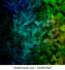 Light Blue, Green vector backdrop with curves. Colorful abstract illustration with gradient curves. Pattern for ads, commercials.