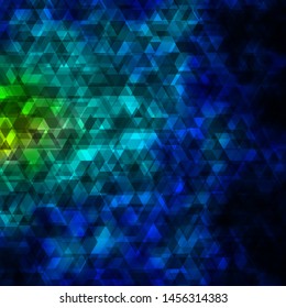 Light Blue, Green vector backdrop with lines, triangles. Shining abstract illustration with colorful triangles. Pattern for websites.
