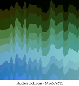 Light Blue, Green vector backdrop with bent lines. Colorful geometric sample with gradient curves.  Template for cellphones.