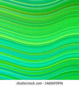 Light Blue, Green vector backdrop with curves. Gradient illustration in simple style with bows. Best design for your posters, banners.