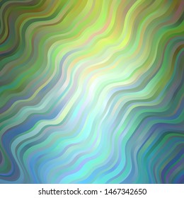 Light Blue, Green vector backdrop with circular arc. Colorful illustration with curved lines. Pattern for commercials, ads.