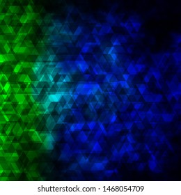 Light Blue, Green vector backdrop with lines, triangles. Smart design in abstract style with gradient triangles. Best design for posters, banners.