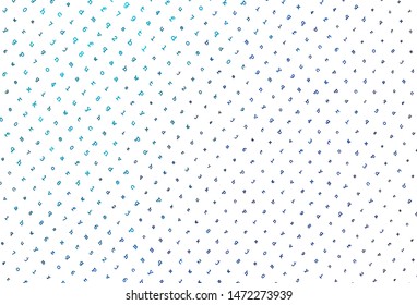 Light Blue, Green vector backdrop with english symbols. Abstract illustration with colored latin alphabet. Pattern for booklets, leaflets of education.