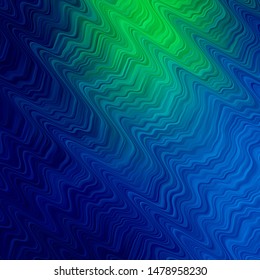 Light Blue, Green vector backdrop with curves. Gradient illustration in simple style with bows. Best design for your ad, poster, banner.