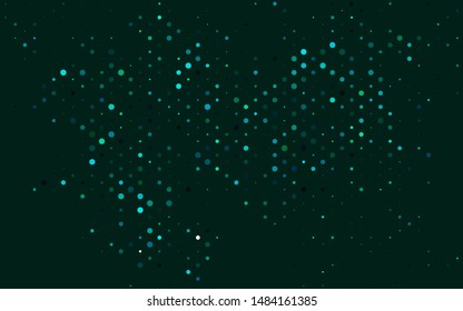 Light Blue, Green vector backdrop with dots. Abstract illustration with colored bubbles in nature style. Design for posters, banners.