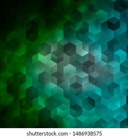 Light Blue, Green vector backdrop with hexagons. Design in abstract style with hexagons. Design for your business advert.