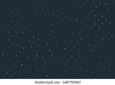 Light Blue, Green vector backdrop with english symbols. Modern geometrical illustration with ABC english symbols. Pattern for school, grammar websites.