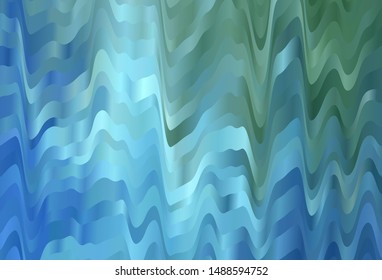 Light Blue, Green vector backdrop with bent lines. A completely new colorful illustration in simple style. A new texture for your  ad, booklets, leaflets.
