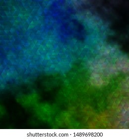 Light Blue, Green vector backdrop with lines, triangles. Gradient triangles in abstract style on simple form. Pattern for websites.