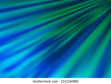 Light Blue, Green vector backdrop with long lines. Glitter abstract illustration with colored sticks. Smart design for your business advert.
