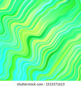 Light Blue, Green vector backdrop with circular arc. Abstract gradient illustration with wry lines. Template for cellphones.