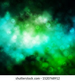 Light Blue, Green vector backdrop with dots. Abstract illustration with colorful spots in nature style. Pattern for booklets, leaflets.