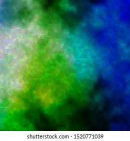 Light Blue, Green vector backdrop with lines, triangles. Modern abstract illustration with colorful triangles. Best design for posters, banners.