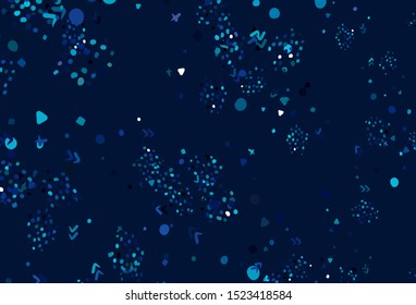 Light Blue, Green vector backdrop with memphis shapes. Simple colorful illustration with abstract gradient shapes. Elegant design for wallpapers.