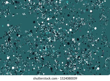 Light Blue, Green vector backdrop with memphis shapes. Colorful chaotic forms with gradient in modern style. Background for a cell phone.
