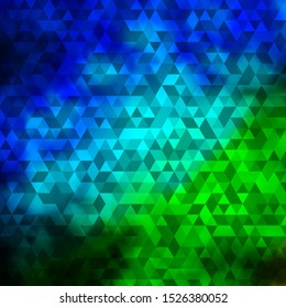 Light Blue, Green vector backdrop with lines, triangles. Modern abstract illustration with colorful triangles. Template for wallpapers.