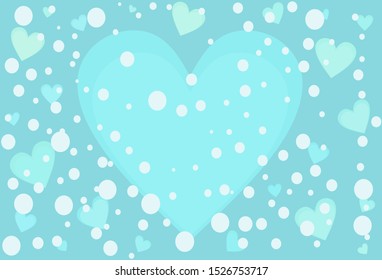 Light Blue, Green vector  backdrop with sweet hearts. Hearts on blurred abstract background with colorful gradient. Design for ad, poster, banner of Valentine Day.