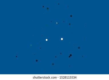 Light Blue, Green vector backdrop with dots. Modern abstract illustration with colorful water drops. Pattern for beautiful websites.