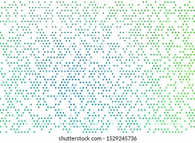 Light Blue, Green vector backdrop with dots. Beautiful colored illustration with blurred circles in nature style. Design for business adverts.