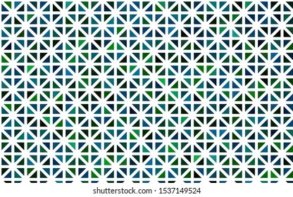 Light Blue, Green vector backdrop with lines, triangles. Beautiful illustration with triangles in nature style. Modern template for your landing page.