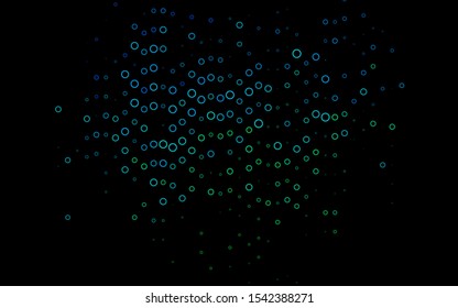 Light Blue, Green vector backdrop with dots. Modern abstract illustration with colorful water drops. Pattern of water, rain drops.