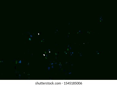 Light Blue, Green vector backdrop with abstract shapes. Colorful chaotic forms with gradient in modern style. Simple design for your web site.