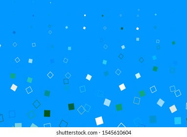 Light Blue, Green vector backdrop with lines, rectangles. Rectangles on abstract background with colorful gradient. Pattern for websites, landing pages.