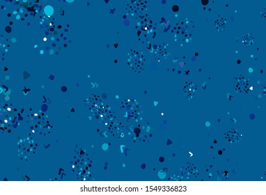 Light Blue, Green vector backdrop with memphis shapes. Simple colorful illustration with abstract gradient shapes. Elegant design for wallpapers.